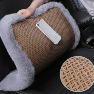 YUNZLAN Fluffy Imitation Rabbit Fur car Front or Rear seat Cushions Winter Warm and Comfortable Thickening car seat Cover car Interior Accessories 1pcs (Front seat, Grey)