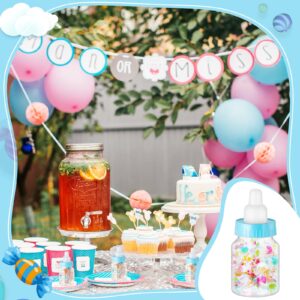 36 Pcs 3.5 Inch Baby Bottle Shower Favor Mini Plastic Candy Bottle Clear Plastic Baby Bottles for Baby Shower Mini Baby Bottle Feeding Bottle Candy Box for Baby Shower Favor Gift Decor (Blue)