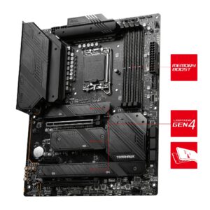 MSI MAG Z790 Tomahawk WiFi Motherboard ATX - Supports Intel Core 12/13th Gen Processors, LGA 1700, DDR5 Boost (7200+MHz/OC), 1 x PCIe 5.0 x16, 1 x PCIe 4.0 x16, 5 x M.2 Gen4, 2.5Gbps LAN, Wi-Fi 6E