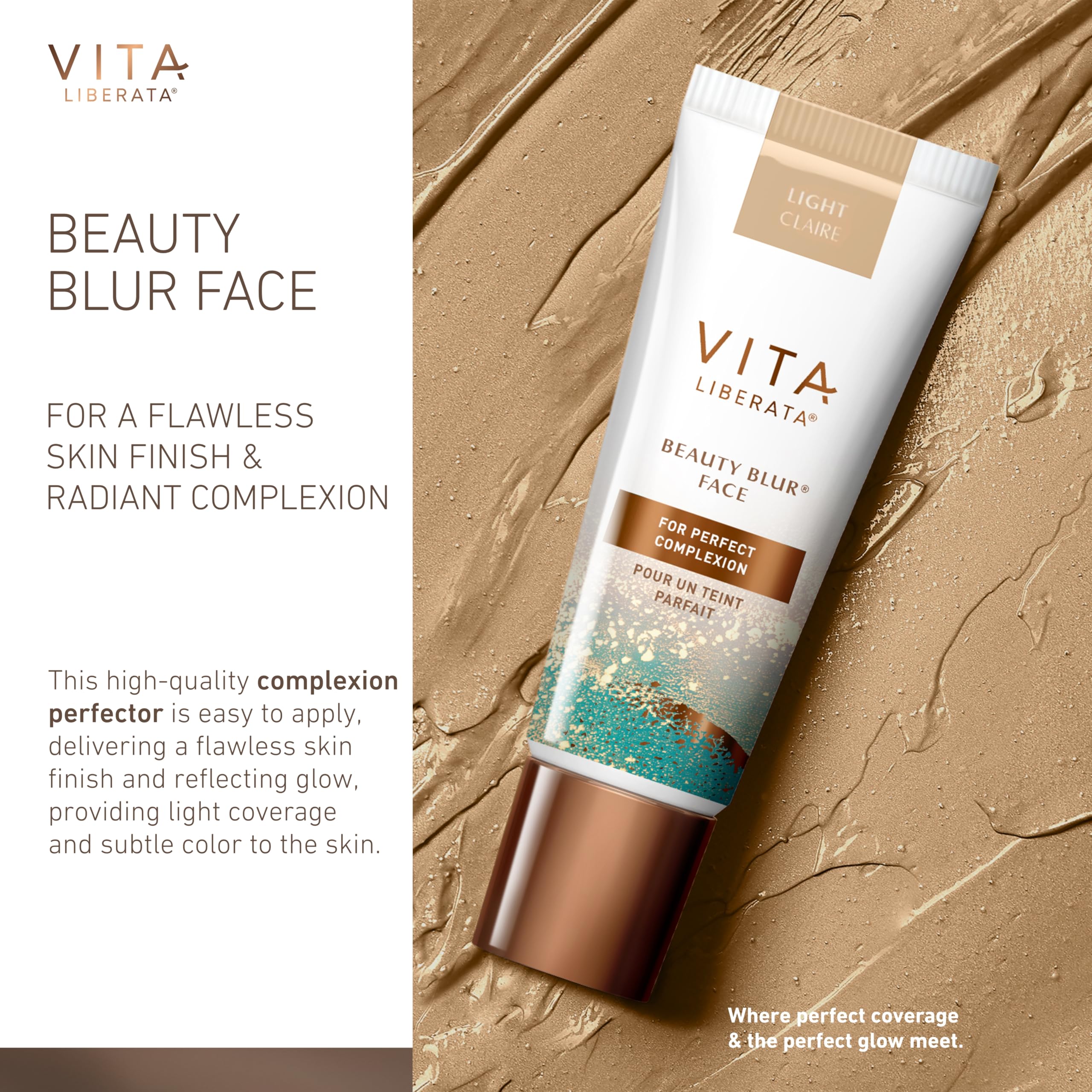 Vita Liberata Beauty Blur Face - Light, BB Cream, Hydrating Skin Finish, Radiant Glow & Flawless Complexion, 1.01 fl oz