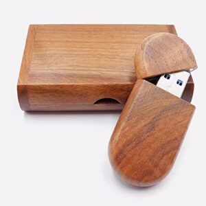 64GB Walnut USB Flash Drives PENDRIVE Thumb Drives U Disk Memory Sticks for Birthday Business Valentine's Day Present (USB 3.0)