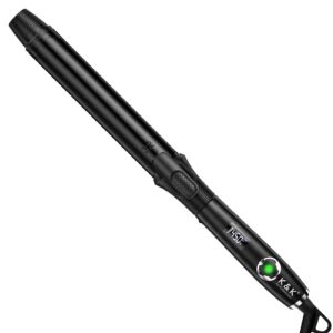 1 1/4 Inch Curling Iron with Clipped Tourmaline Ceramic Barrel Professional 1.25 Inch Hair Curler up to 450°F Dual Voltage for Traveling 60 Mins Auto Off Suit for Different Hairstyle (1.25 Inch)