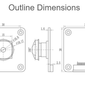 Coolwell IMX378-190 Fisheye Lens Camera for Raspberry Pi Series Board, 190° Wide Angle Fisheye Lens, 12.3MP, Wider Field of View