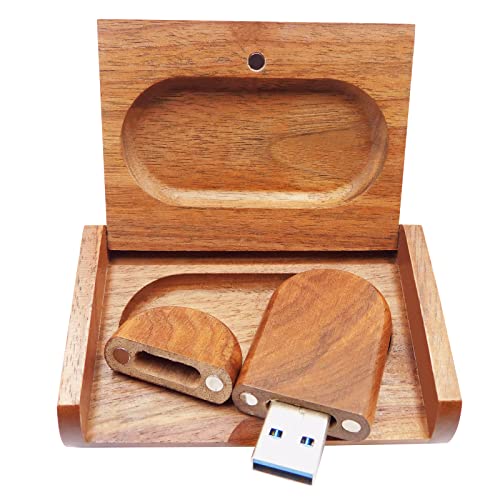 64GB Walnut USB Flash Drives PENDRIVE Thumb Drives U Disk Memory Sticks for Birthday Business Valentine's Day Present (USB 3.0)