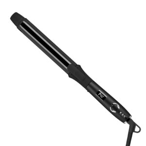 1 1/4 inch curling iron with clipped tourmaline ceramic barrel professional 1.25 inch hair curler up to 450°f dual voltage for traveling 60 mins auto off suit for different hairstyle (1.25 inch)