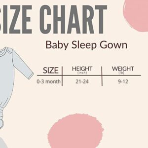 Giggle Angel Newborn Baby Sleeper Gown Knotted Gown Baby Girl Coming Home Outfits 2-Piece Gown and Hat Set 0-3 Months (pinkleaf)