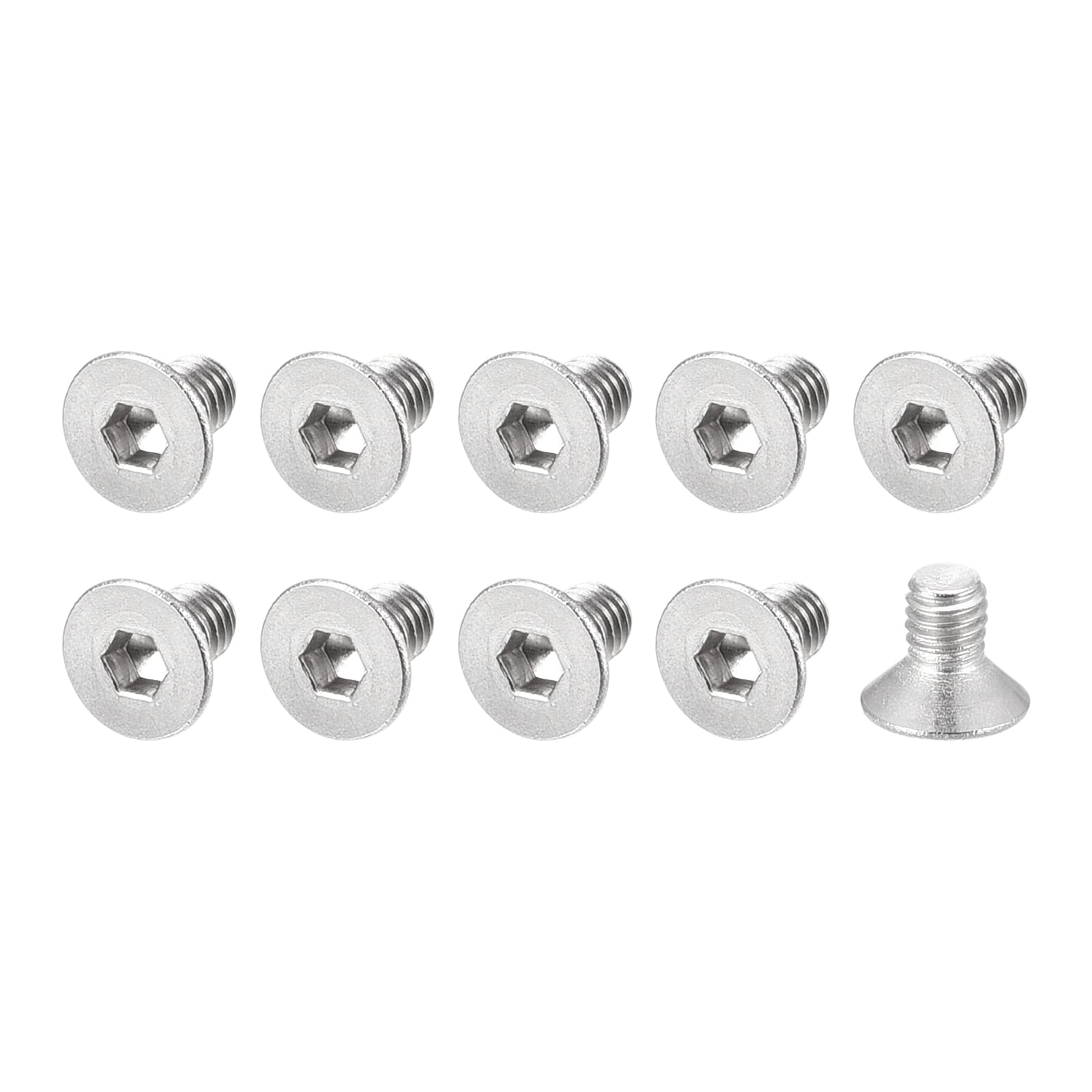 METALLIXITY Flat Head Countersunk Machine Screws, (M3x5mm) 40Pcs, 304 Stainless Steel Socket Head Cap Screws - for Machinery, Furniture, DIY