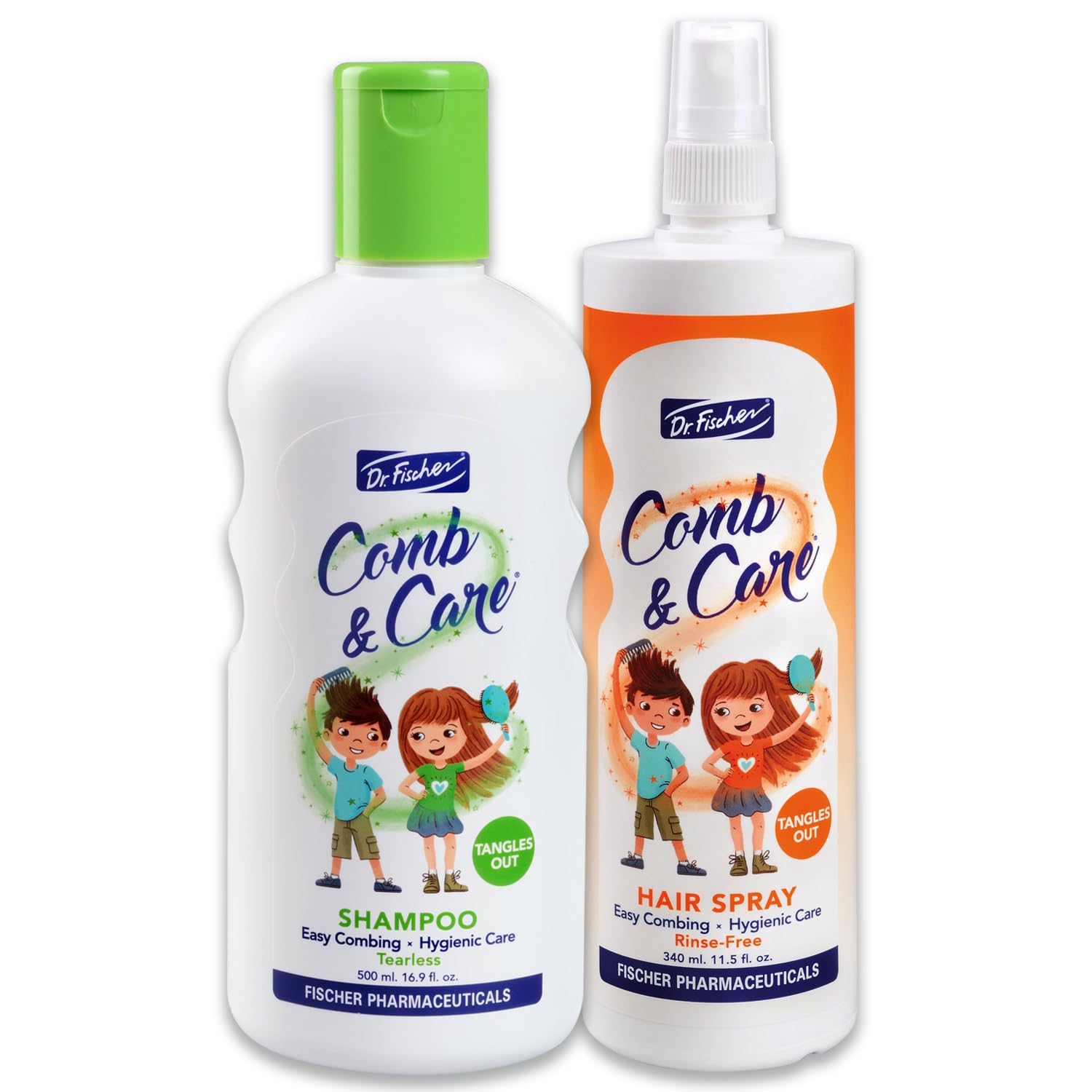 Dr. Fischer Kids & Baby Hair Detangler Spray and 2 in 1 Shampoo and Conditioner