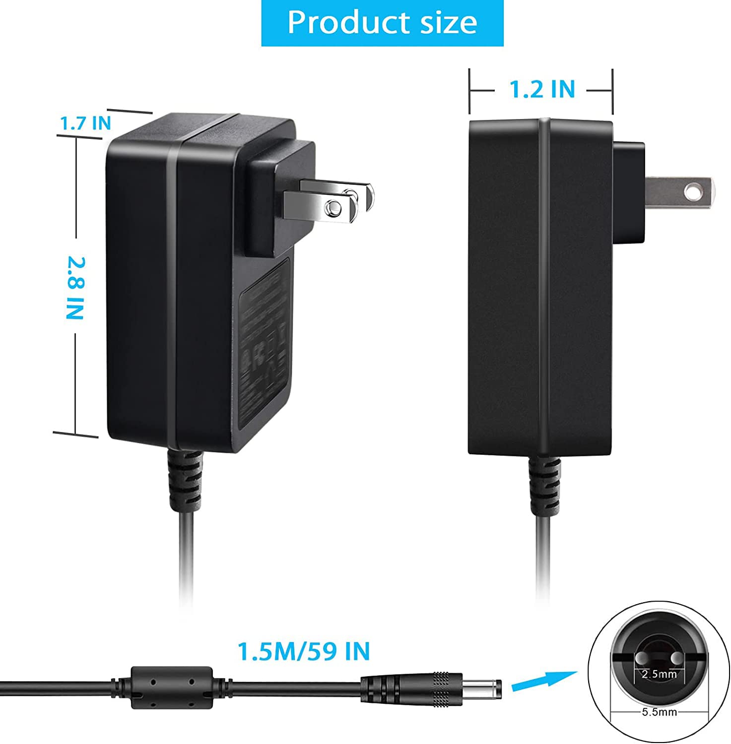 16.8V 2A Charger for Massage Gun, AC 100-240V DC 16.8V 1A 2A Power Supply Adapter for LifePro Sonic, Sonic Mini, Sonic Pro,Fusion X, Sonic Pro,14.4V 14.8V 16.8V 4-String Lithium Battery Pack