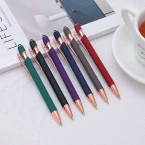 FIRCRE 12 PCS 2-in-1 Stylus Retractable Ballpoint Pens,Pen with Stylus tips, 1.0 mm Black Ink Metal Pen Stylus Pens for Touch Screens,12 Pens and 12 Refills(Mixed Color)