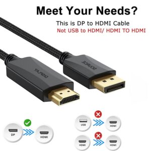 DisplayPort to HDMI Cable 10 feet 2-Pack, Display Port DP to HDMI HDTV Cord Adapter Male to Male for Audio &Video