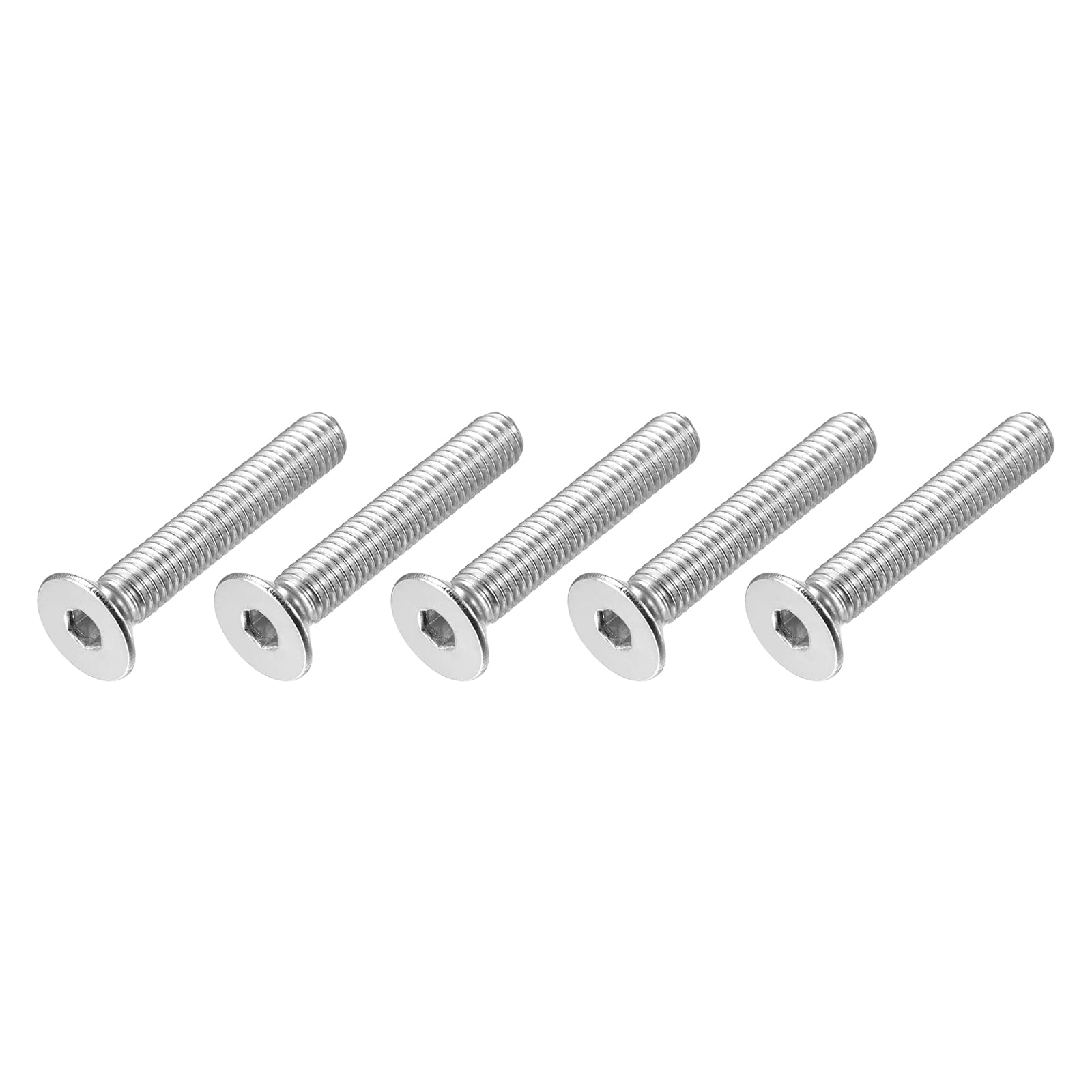 METALLIXITY Flat Head Countersunk Machine Screws, (M8x50mm) 5Pcs, 304 Stainless Steel Socket Head Cap Screws - for Machinery, Furniture, DIY