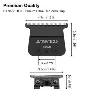 Replacement Blades DLC 2.0 Compatible with BaBylissPRO Barberology FX726 and FX787 Trimmer, Replacement T Blades for Outlining Hair Trimmer