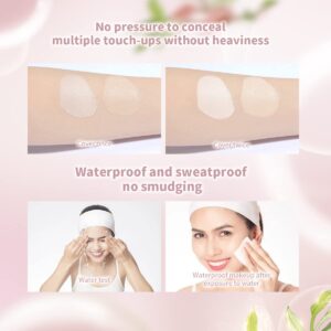 Catkin Blossom BB Cream Air Cushion Foundation Natural Coverage Moist Glowy Finish Breathable Face Makeup with 2 Refills Beige (C02 Medium Beige)