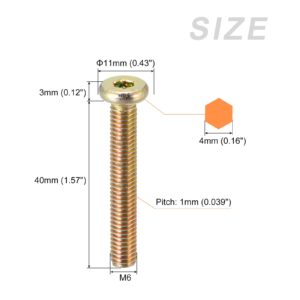 METALLIXITY Hex Socket Head Machine Screws, (M6x40mm) 20Pcs, Carbon Steel Screws - for Machinery, Furniture, DIY