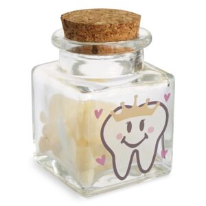 HAMUIERS First Tooth and Curl Keepsake Jar, Baby Tooth Fairy Keepsake Holder and First Haircut Keepsake Jar - Girl