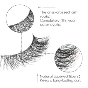 False Eyelashes Fluffy False Lashes Wispy Natural Lashes 3D Faux Mink Lashes 7 Pairs Jiocolor Volume Eye Lashes DJ-20