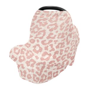 rose gold leopard baby car seat covers animal texture print carseat canopy soft infant stroller cover nursing breastfeeding covers for girls boys newborn fit summer spring autumn