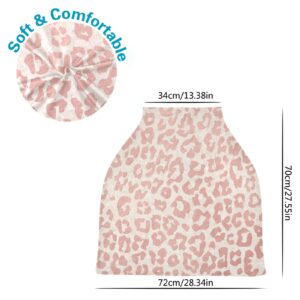 Rose Gold Leopard Baby Car Seat Covers Animal Texture Print Carseat Canopy Soft Infant Stroller Cover Nursing Breastfeeding Covers for Girls Boys Newborn Fit Summer Spring Autumn