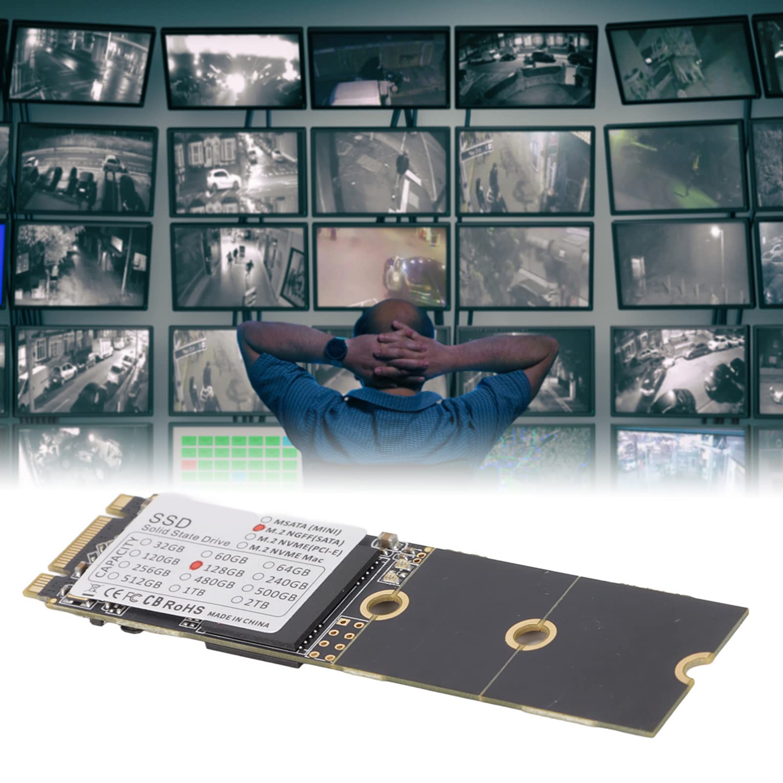 M.2 SSD, Thin Shock Resistant Universal SSD for Tablets, Laptops, PCs, Low Power Consumption