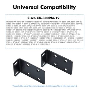 MokerLink 1U Rack Mount Kit Compatible for Cisco 17.3 inch Wide Switches, Compatible CK-300RM-19 rackmount ear