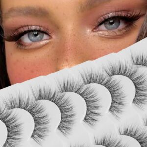 false eyelashes fluffy false lashes wispy natural lashes 3d faux mink lashes 7 pairs jiocolor volume eye lashes dj-20