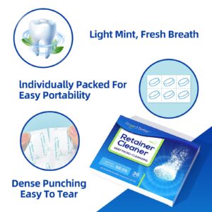 PROJECT BETTER Retainer Cleaner Tablets & Denture Cleaning Tablets for Dental Appliances and Night & Mouth Guard.(36 Counts