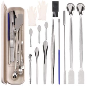 glarks 14pcs capsule filling micro lab spoon kits sampling spoon mixing spatula laboratory tiny mixing spatula powders tamper tool for powders gel cap capsule filler