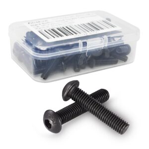 cicidorai m5-0.8 x 12mm button head socket cap bolts screws, 10.9 grade alloy steel, black oxide finish, machine thread, allen socket drive, quantity 100