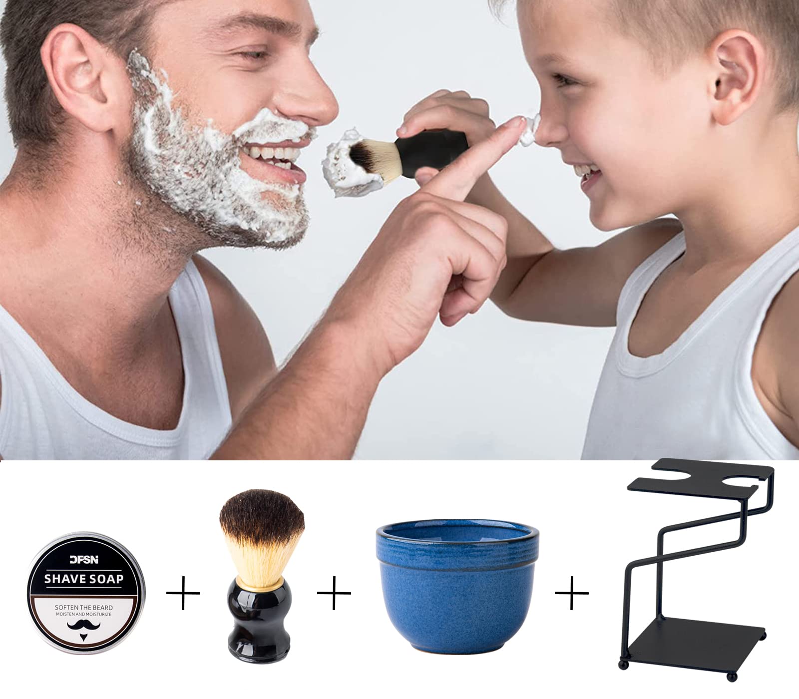 dgudgu Shaving Brush And Bowl Straight Razor Shaving Kit Shaving Bowl And Brush Set Shaving Brush Kit Shaving Cream Bowl Shaving Mug And Brush Set For Men Contain Cup,Brush,Razor Stand,Soap