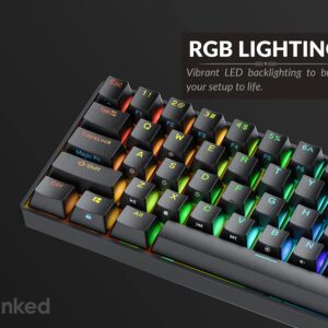 Ranked S60 Supernova 60% Form Factor | Hot Swappable Mechanical Gaming Keyboard | 61 Keys Multi Color RGB LED Backlit for PC/Mac Gamer (Black, Gateron Optical Brown)