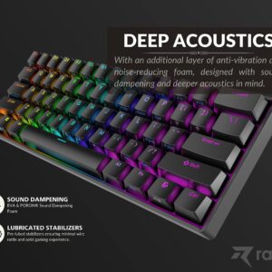 Ranked S60 Supernova 60% Form Factor | Hot Swappable Mechanical Gaming Keyboard | 61 Keys Multi Color RGB LED Backlit for PC/Mac Gamer (Black, Gateron Optical Brown)