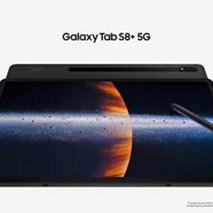 SAMSUNG Galaxy Tab S8+ 5G LTE T-Mobile Android Tablet, 12.4” Large AMOLED Screen, 128GB Storage, Wi-Fi 6E, Ultra Wide Camera, S Pen Included, Long Lasting Battery, Graphite -SM-X808UZAAXAU