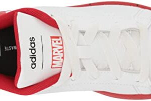 adidas Baby Advantage Tennis Shoe, White/White/Better Scarlet (Spider-Man), 6 US Unisex Infant