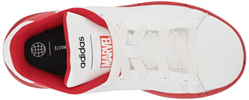 adidas Baby Advantage Tennis Shoe, White/White/Better Scarlet (Spider-Man), 6 US Unisex Infant