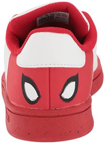 adidas Baby Advantage Tennis Shoe, White/White/Better Scarlet (Spider-Man), 6 US Unisex Infant