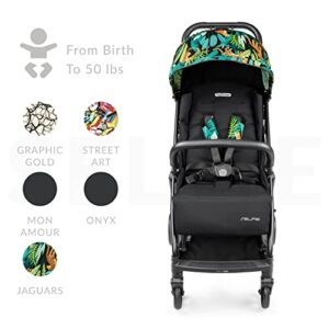 Peg Perego Selfie – Self-Folding, Light Weight, Compact Stroller – Compatible with All Primo Viaggio 4-35 Infant Car Seats - Made in Italy - Jaguars (Black)