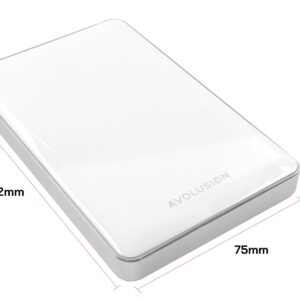 Avolusion T1 Series 500GB USB 3.0 Portable External Gaming Hard Drive - White (for PS5, Pre-Formatted) - 2 Year Warranty (Renewed)