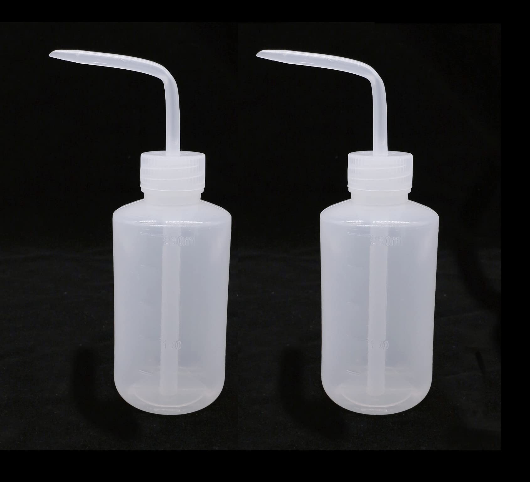 HuoHuo Plastic Wash Bottle 2 PCS LDPE Squeeze Bottles Economical Plastic Squeeze Bottle, for Chemistry,Medical, Tattoo,science lab & Gardening Various industries(250ML)