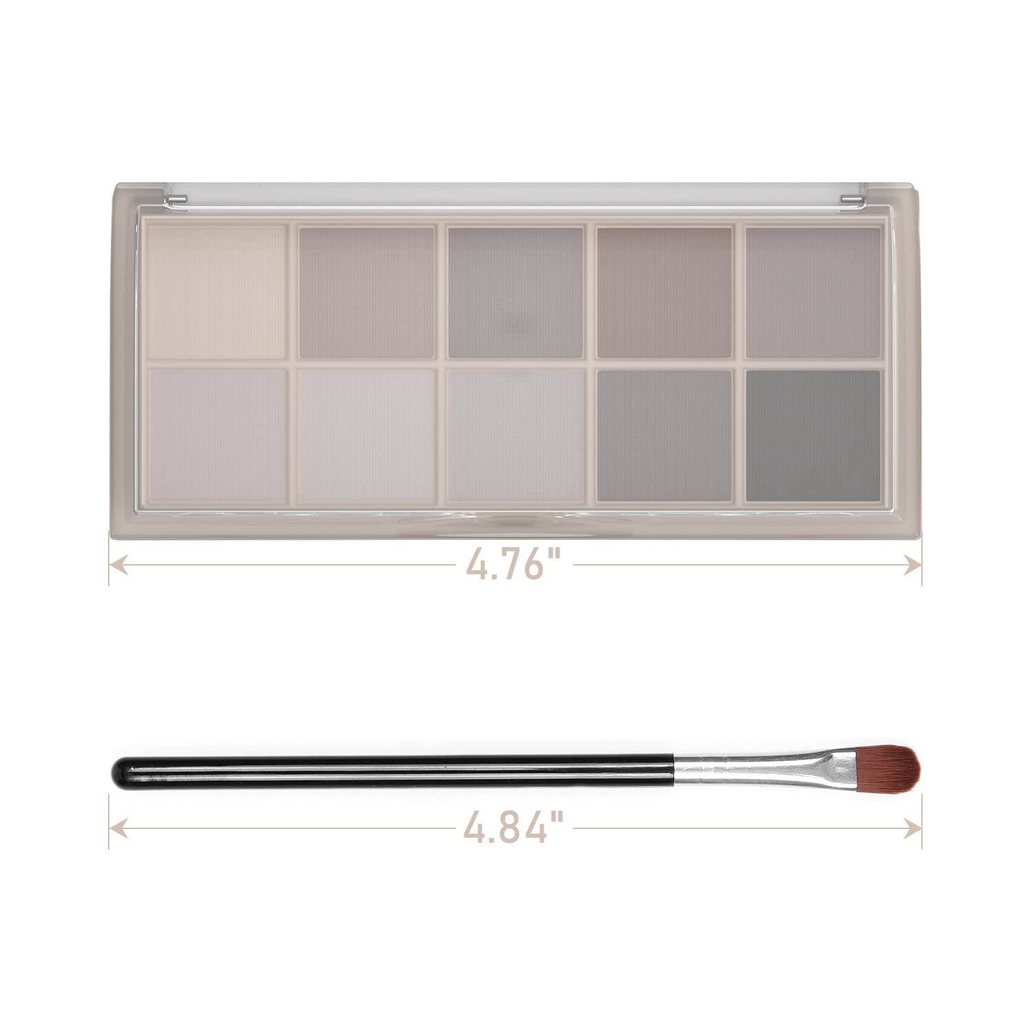 Sulily 10 Colors Eyeshadow Palette Makeup, Matte Naked Eye Shadow,High Pigmented, Naturing-Looking, Ultra-Blendable,Long Lasting High ​Pigmen with 2 Eyeshadow Brush(04#Cement color)