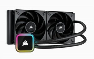 corsair icue h115i rgb elite liquid cpu cooler (16 dynamic rgb leds, 140mm af elite series fdb fans, 280mm radiator, icue software compatible, lga 1700, 1200, 115x, 2066, and am4 sockets) black