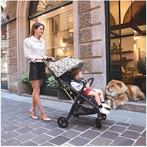 Peg Perego Selfie – Self-Folding, Light Weight, Compact Stroller – Compatible with All Primo Viaggio 4-35 Infant Car Seats - Made in Italy - Jaguars (Black)