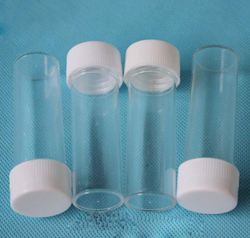 12Pcs 25ml Plastic Vial Tube with Screw Caps Test Tubes Sample Vial Storage Containers for Lab Scientific Experiments