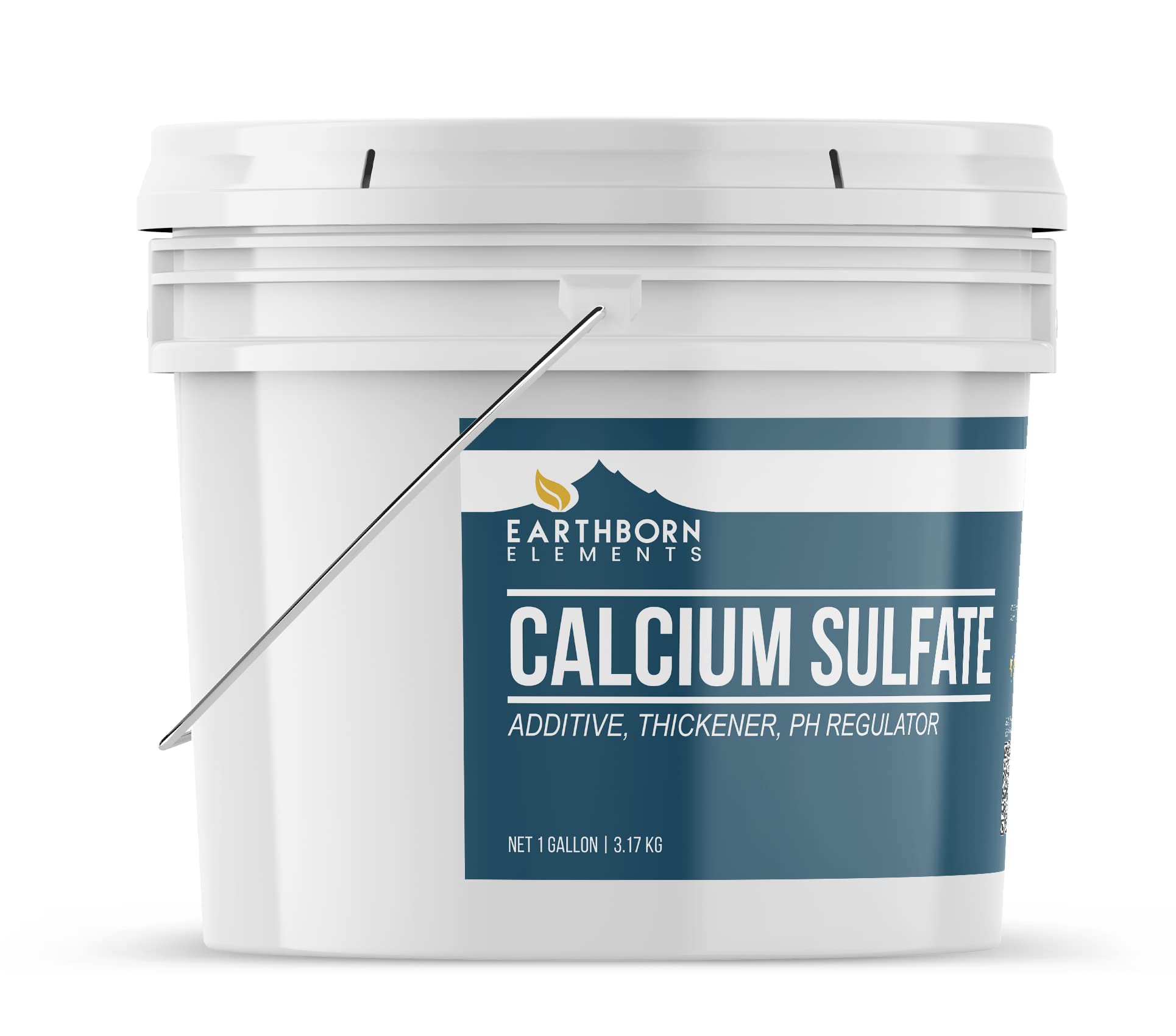 Earthborn Elements Calcium Sulfate 1 Gallon Bucket, Anticaking, pH Regulator, Thickener, Plaster Additive