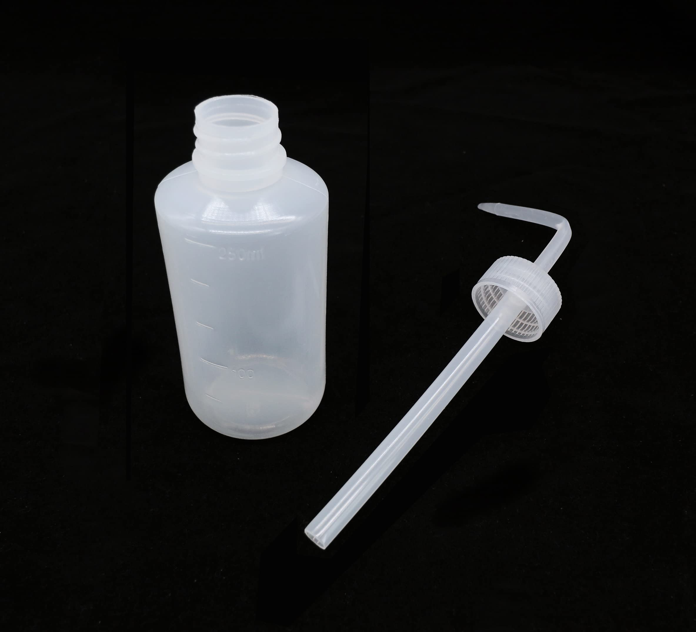 HuoHuo Plastic Wash Bottle 2 PCS LDPE Squeeze Bottles Economical Plastic Squeeze Bottle, for Chemistry,Medical, Tattoo,science lab & Gardening Various industries(250ML)