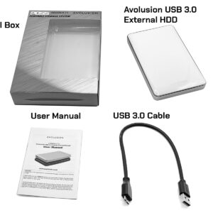 Avolusion T1 Series 500GB USB 3.0 Portable External Gaming Hard Drive - White (for PS5, Pre-Formatted) - 2 Year Warranty (Renewed)