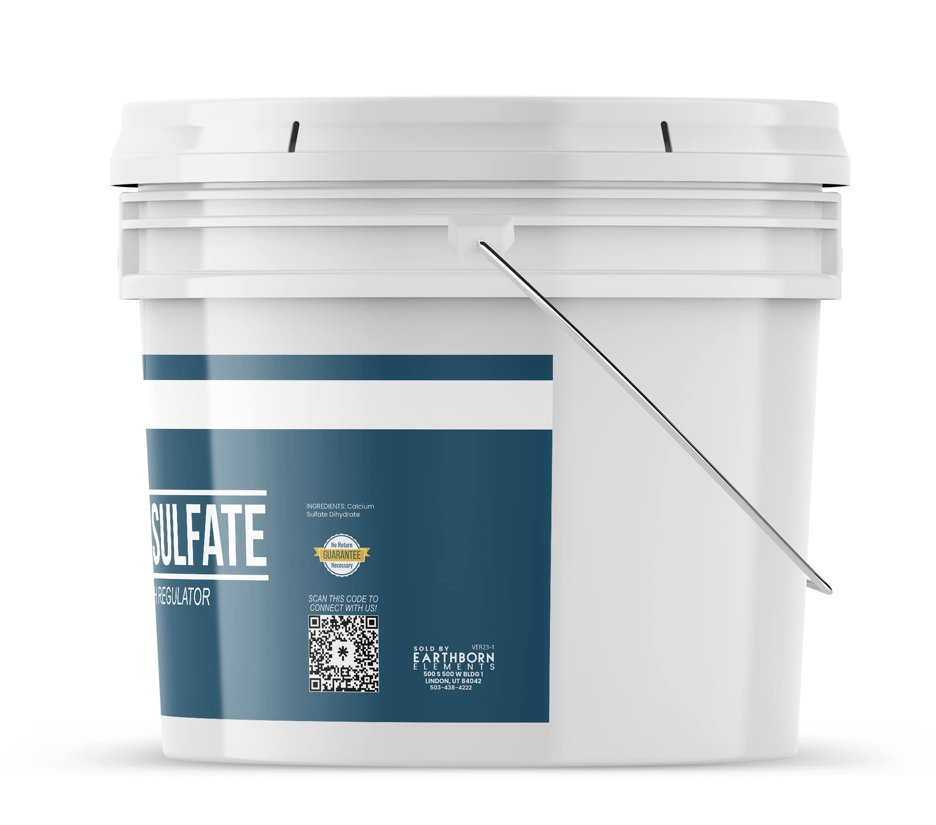 Earthborn Elements Calcium Sulfate 1 Gallon Bucket, Anticaking, pH Regulator, Thickener, Plaster Additive