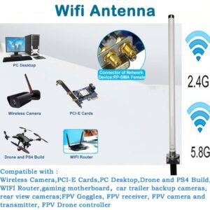 SIGNALPLUS 2.4G 5.8G Dual Band Omni-Directional High Gain Outdoor WiFi Antenna 2.4/5.8 GHz IEEE 802.11a/b/g and 802.11ac Applications