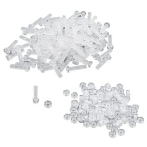 Dnyta 100pcs M5×20mm Plastic Screws Clear Acrylic Mounting Screws Cross Screws Round Head