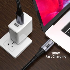 JINPINCABLE USB4 Cable 40Gbps,100W Fast Charging,Compatible with Thunderbolt 4 3 and Type-c,8K @60Hz,for USB C Laptop, Smartphone, External SSD,eGPU,Docking Station,1Ft (2 Pack)